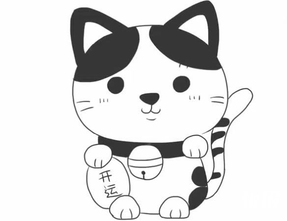 招财猫简笔画的画法步骤教程 可爱的招财猫简笔画怎么画