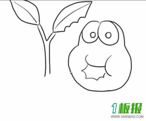 正在吃树叶的虫子简笔画