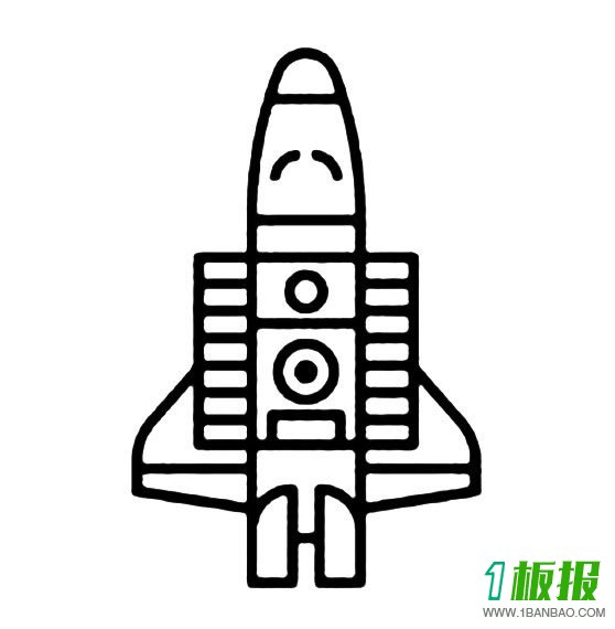 卡通航天飞机简笔画图片