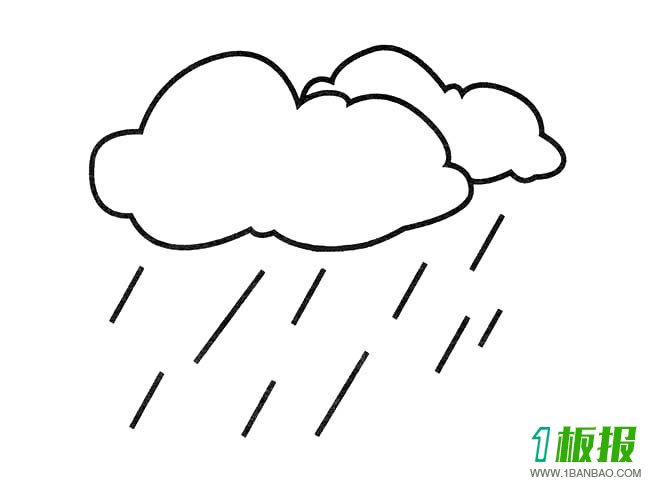 下雨的云朵简笔画图片