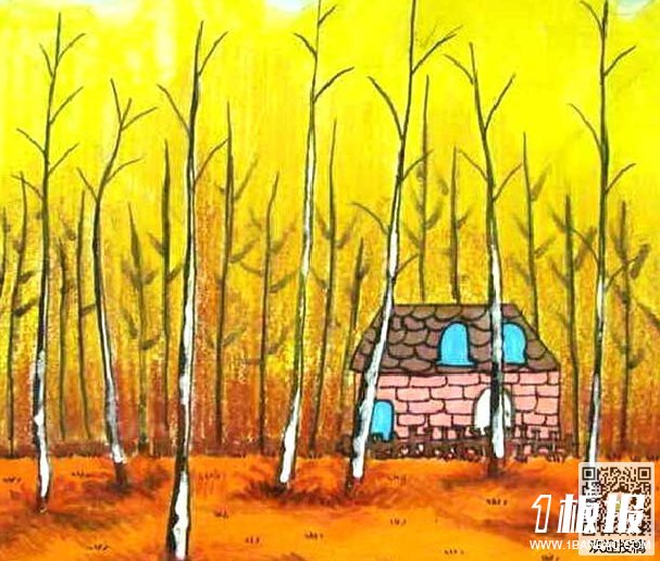 幼儿秋天的水彩画图片-我眼中的秋天