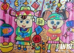 幼儿园欢度春节儿童画图片