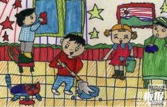 小学生五一劳动节儿童画