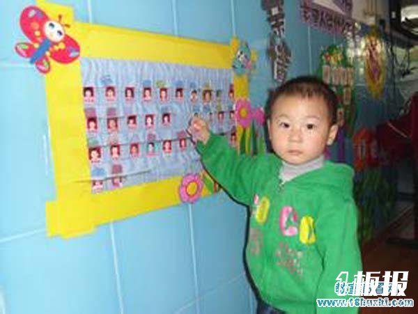 幼儿园教室晨检栏布置图片