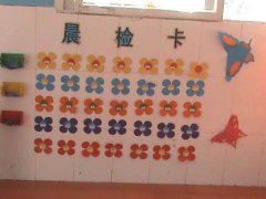 幼儿园晨检卡栏布置图片