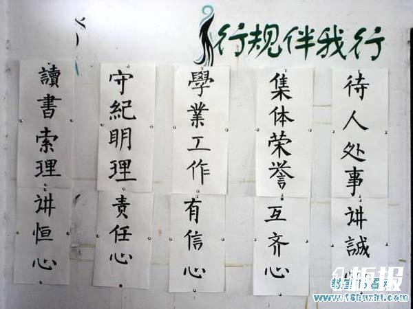 初一教室标语：行规伴我行