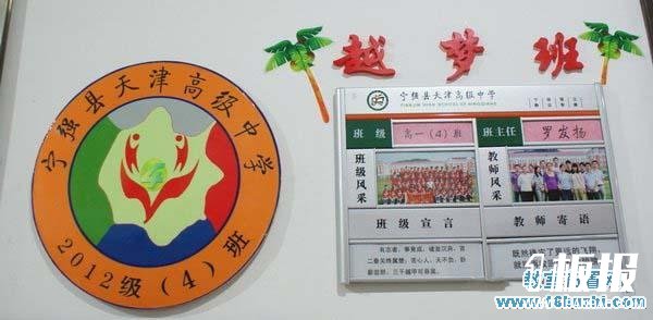 高一班级文化牌布置图片：越梦班
