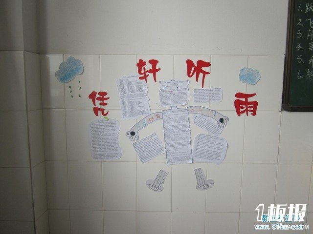 高中教室墙面布置图片：作文展示区