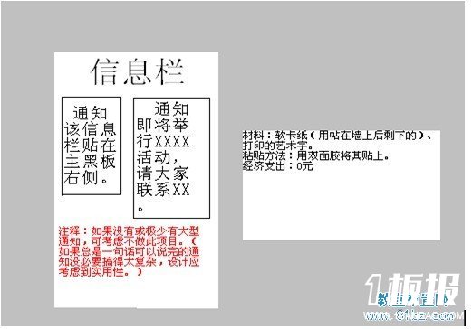 教室布置方案：信息栏