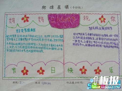 有关妇女节的手抄报_妈妈祝你节日快乐