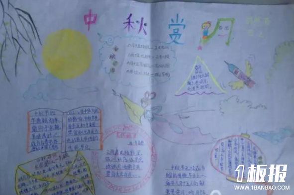 八月十五中秋节手抄报-中秋赏月