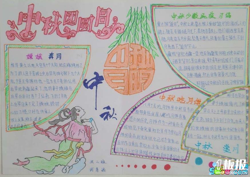 好看的中秋节手抄报-中秋团圆月