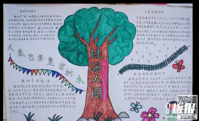 植树节手抄报-绿满人间