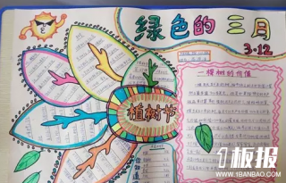 2018年植树节手抄报图片-绿色的三角