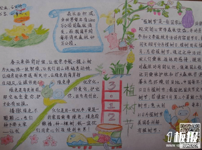 312植树节手抄报内容-绿化祖国