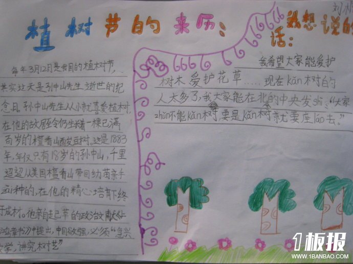 植树节手抄报图片大全-植树节的来历