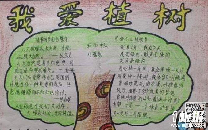 我爱植树手抄报图片-植树造林 保护森林