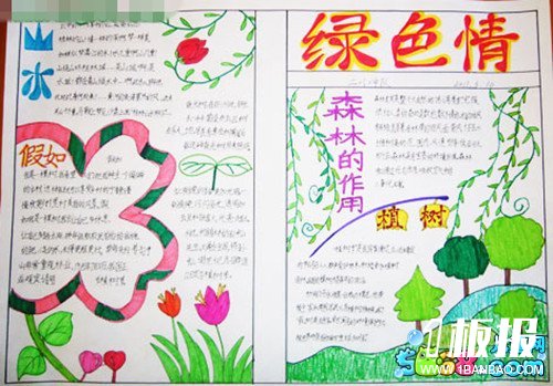 植树节手抄报图片_绿色的心情