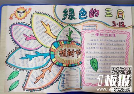 三月植树节手抄报-绿色的三月