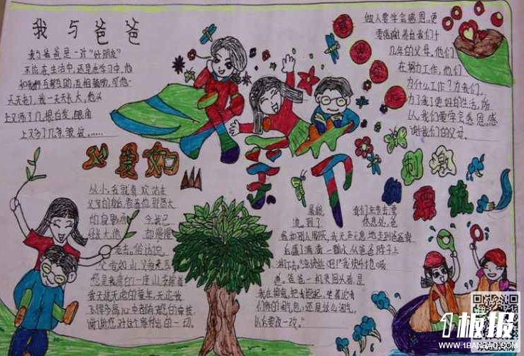 父亲节儿童手抄报-伟大的父亲