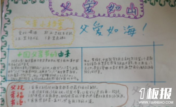 父亲节手抄报大全-父爱如山