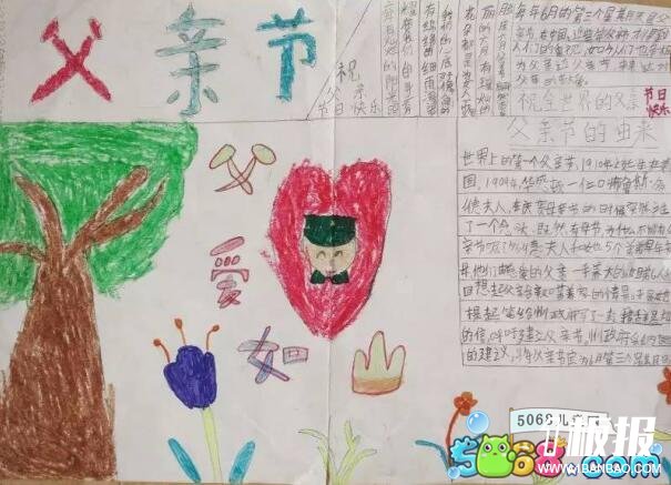 简单的父亲节手抄报-满满的父爱