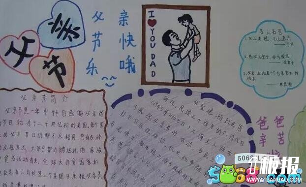 感恩父亲节-小学生节日手抄报图片