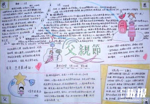 2015感恩父亲节手抄报-又是一年父亲节