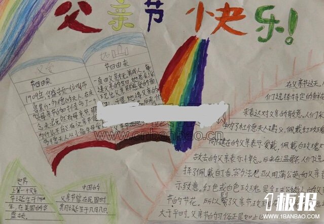 2015感恩父亲节手抄报-由衷的父亲节祝福