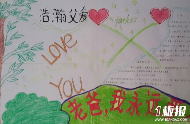 关于父亲节的手抄报-老爸,我永远爱您