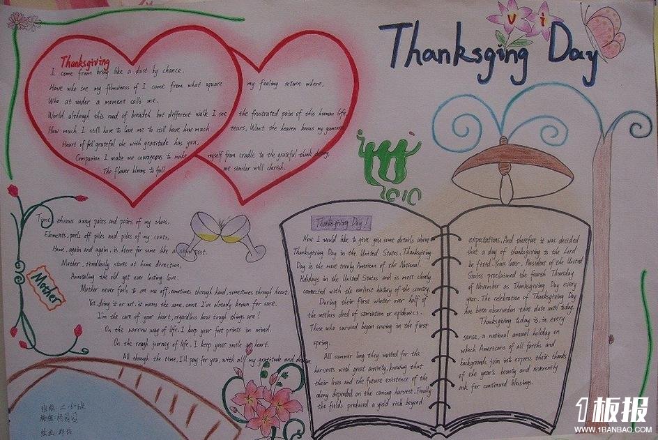 感恩节手抄报英语_THANKSGIVING DAY
