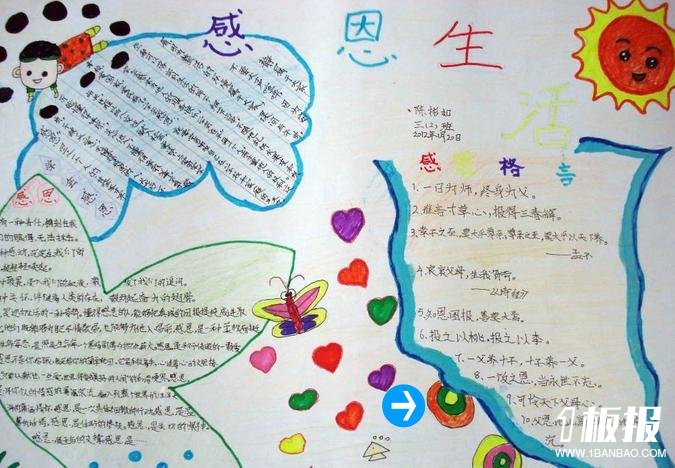 感恩节手抄报版面设计图大全_感恩生活
