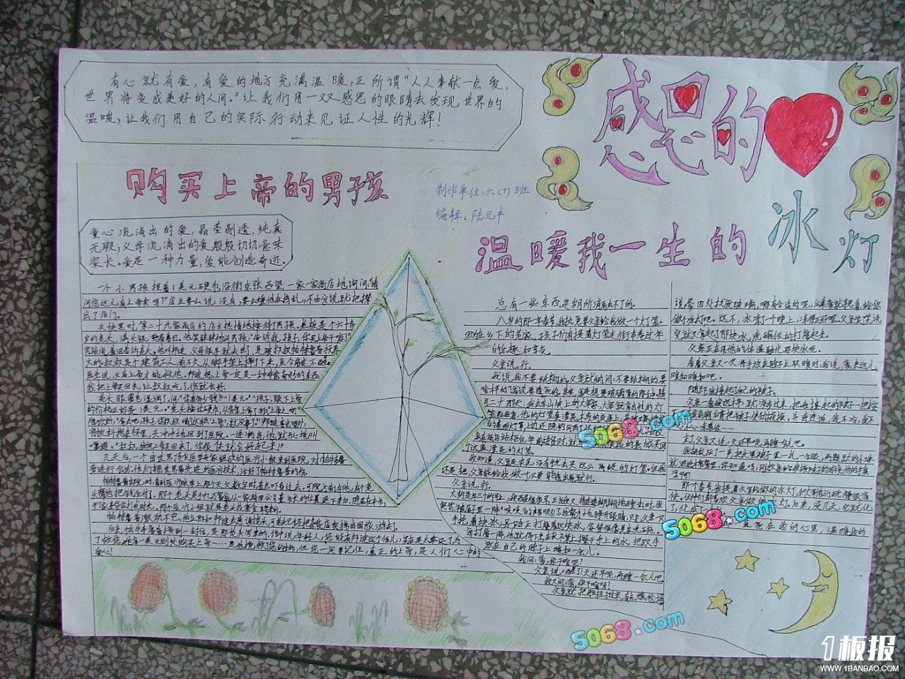小学生感恩节手抄报-感恩生命