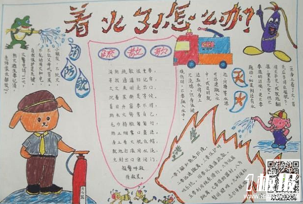 消防手抄报图片大全-着火了怎么办