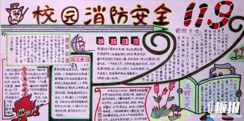 消防安全手抄报-校园消防安全