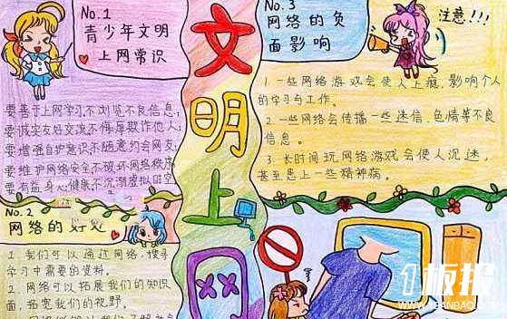网络安全手抄报大全-文明上网