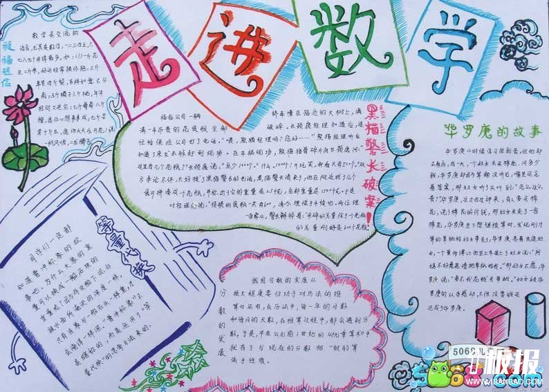 五年级数学手抄报图片大全-走进数学