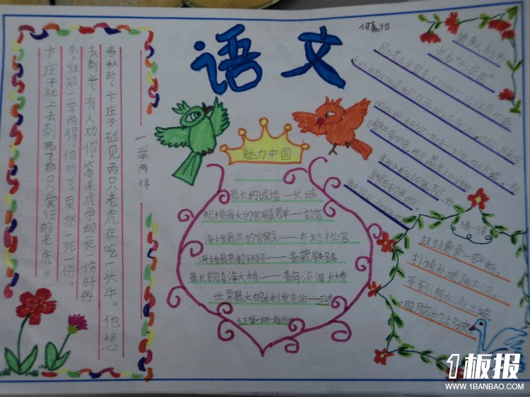 六年级语文手抄报_生活中的语文