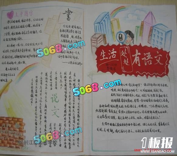 六年级语文手抄报-生活处处有语文