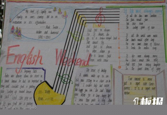 六年级英语手抄报分享-English Weekend