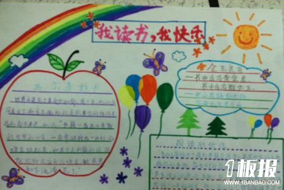 初中读书手抄报-我读书我快乐