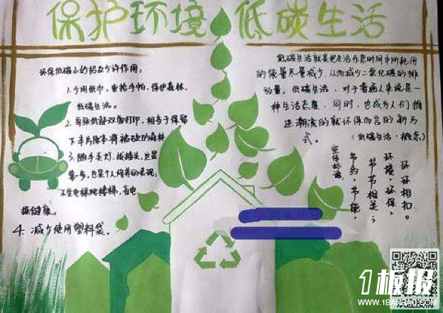 初中生环保手抄报内容-保护环境低碳生活