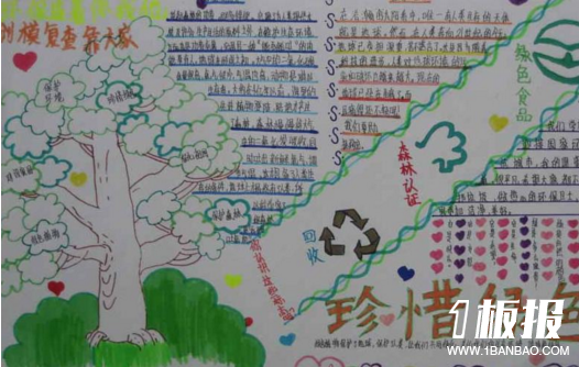 初中生低碳环保手抄报-珍惜绿色