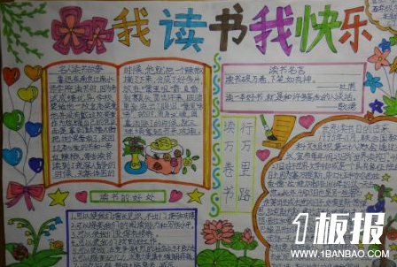 初中生读书手抄报图片-我读书我快乐