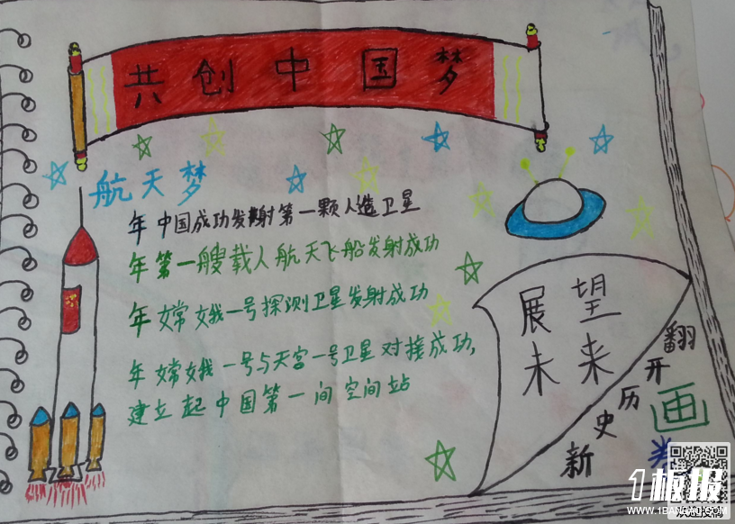 初中爱国手抄报-共创中国梦