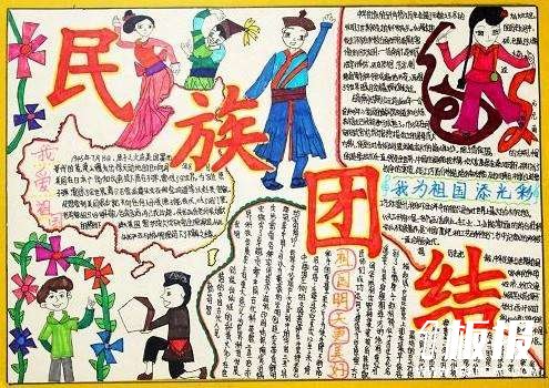 初中生民族团结手抄报图片-学会团结