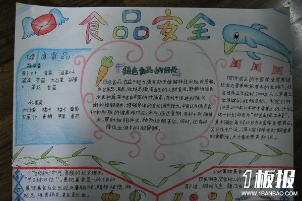 食品安全的儿童手抄报图片-绿色食品的好处
