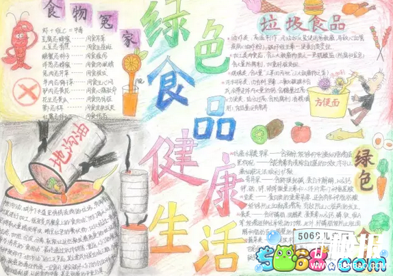 关于食品安全的手抄报图片分享-绿色食品健康生活