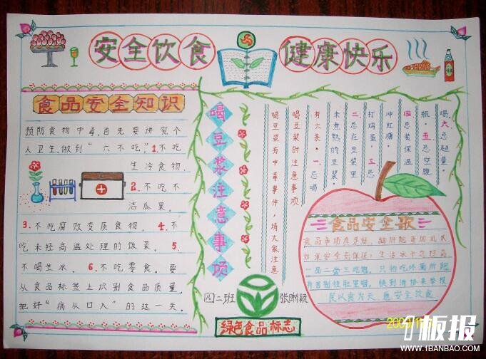 健康主题的手抄报,食品安全手抄报在线分享