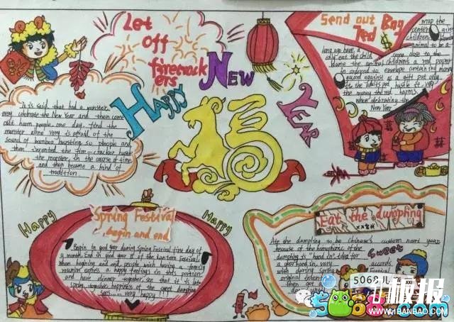 精美新年手抄报素材图片欣赏